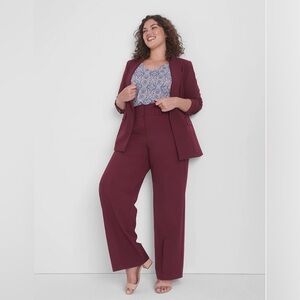 Lane Bryant Burgundy Wide Leg Pants